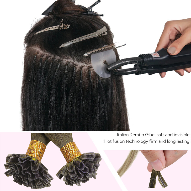 THICK Russian 1g/s Nail U-Tip Real Remy Human Hair Extensions Keratin Pre Bonded gallery