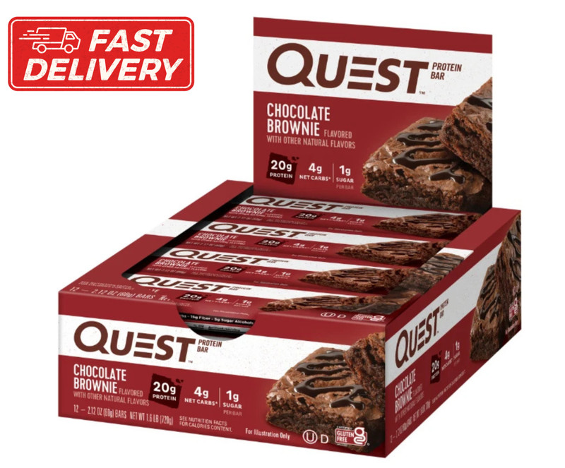 Quest Protein Bar, Chocolate Brownie, 20g Protein, 12 Ct