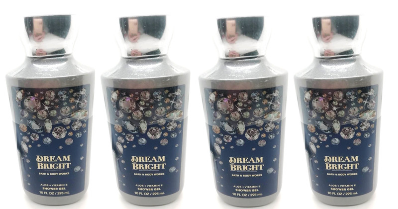 4 Pack Bath & Body Works DREAM BRIGHT Body Gel Wash 10 Oz Full Size-Sealed
