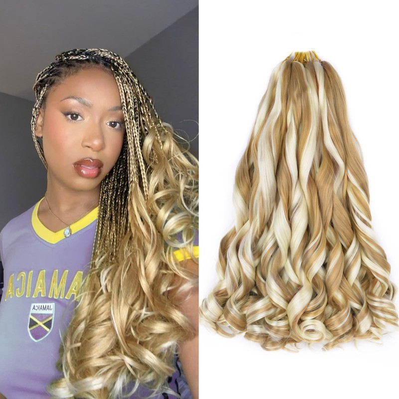 French Curl Braiding Hair 8Packs 16″ Pre-Stretched Synthetic Spiral Curly Croche