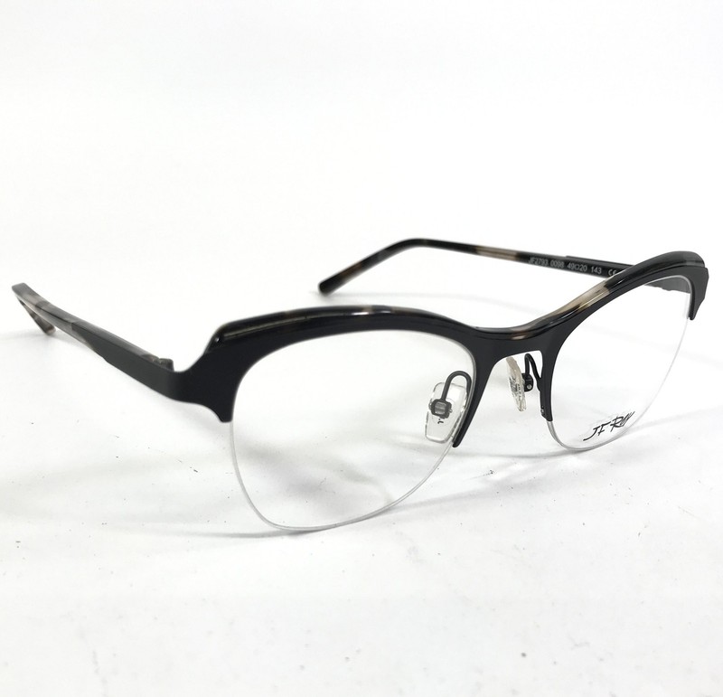 JF Rey Eyeglasses Frames JF2793 0098 Black Demi Tortoise Half Rim 49-20-143 gallery
