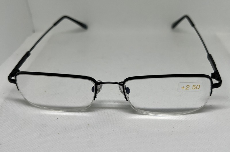 DesignOptics Reading Glasses +2.50 CT1114 4977A Rectangular Black Frame 52-17-14