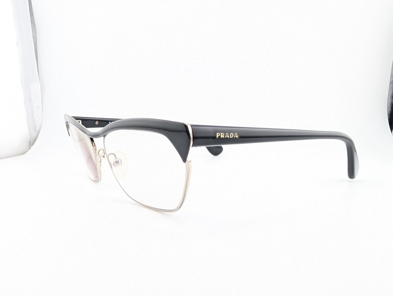 Prada Eyeglasses Frames Only, VPR 57Q GAQ-1O1, 56-16-140, Black, Made in Italy gallery