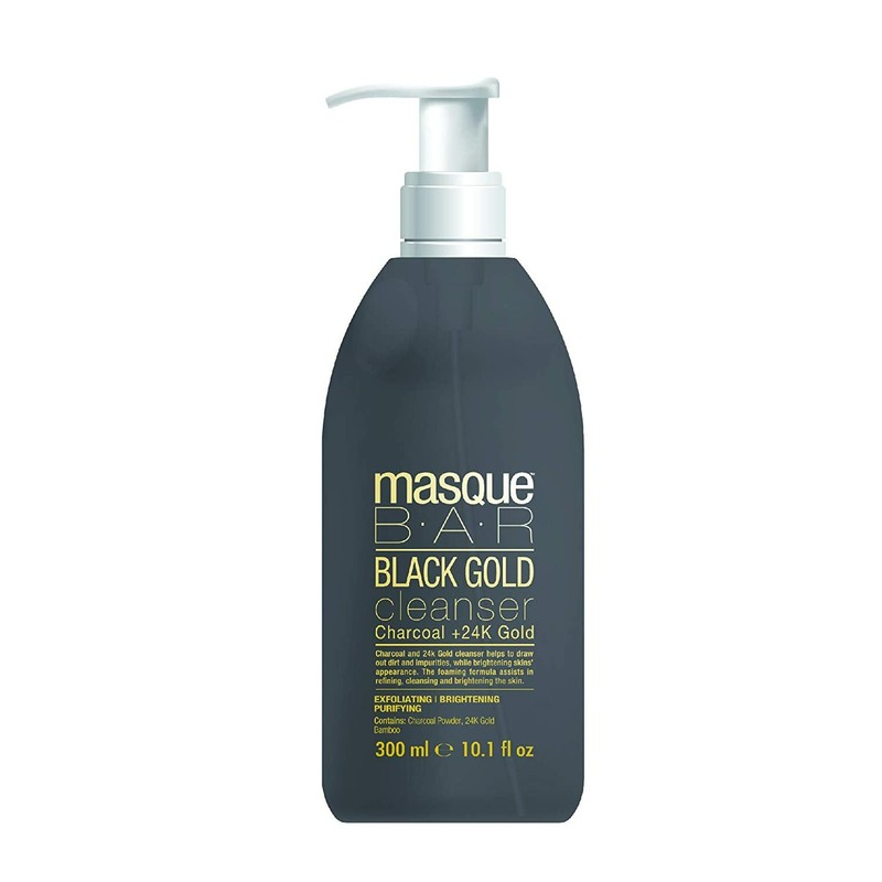 Masque Bar BLACK GOLD Cleanser Charcoal +24k Gold 10.1 fl oz Pump