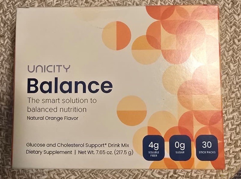 UNICITY Balance Cholesterol Support Drink Mix 30 Stick Pack (ORANGE) Exp 12/2027