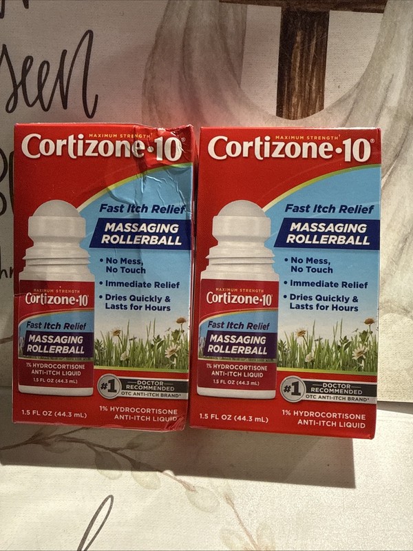 Cortizone 10 Maximum Strength Itch Relief Massaging Rollerball 2 Pack, EXP 06/26