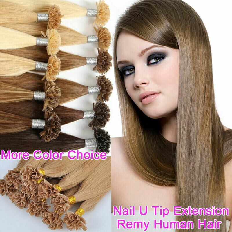 Pre-Bonded Keratin Fusion Nail U Tip Hair Extensions Remy Brazilian Human Hair