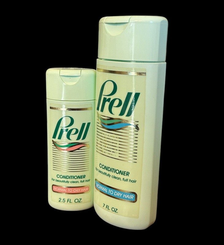 2 Prell Conditioner Green Bottles 7 & 2.5 oz Vintage 1986 Movie TV Theater Props