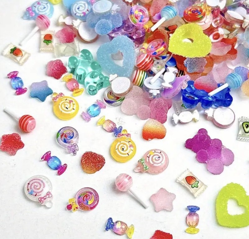 10pcs/bag 3D Nail Charms Candy Random Mixed Resin For Acrylic Nail Art lot gallery