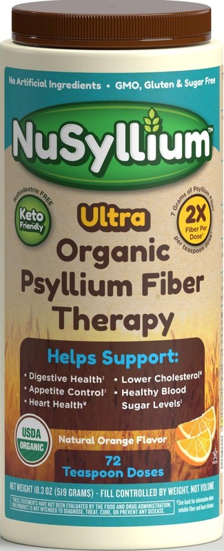 NuSyllium Ultra Psyllium Husk Powder, USDA Organic, 18.3 Ounce (Pack of 1)
