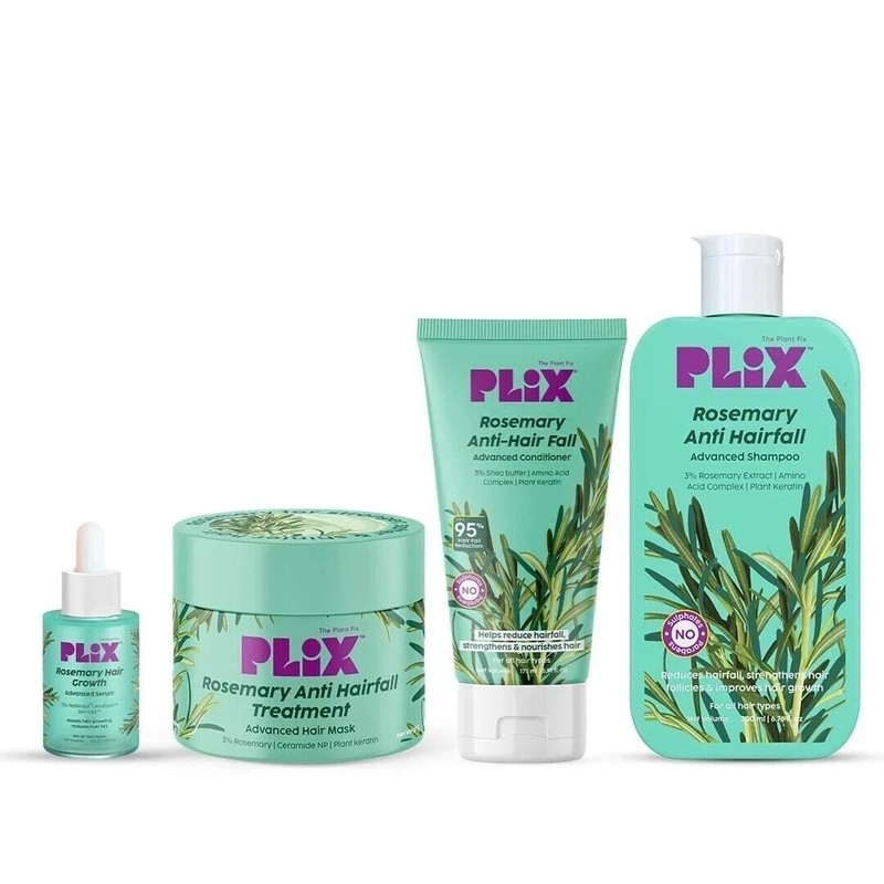 PLIX – THE PLANT FIX | Rosemary Anti Hairfall Kit – Serum (30ml), Shampoo…….