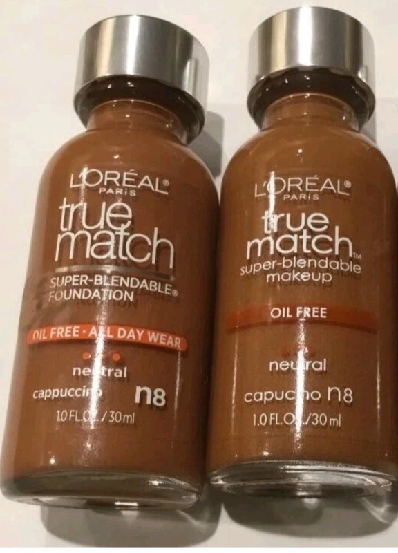 Lot of 2 L’Oreal Pairs True Match Super Blendable Makeup N8 Cappuccino Oil Free