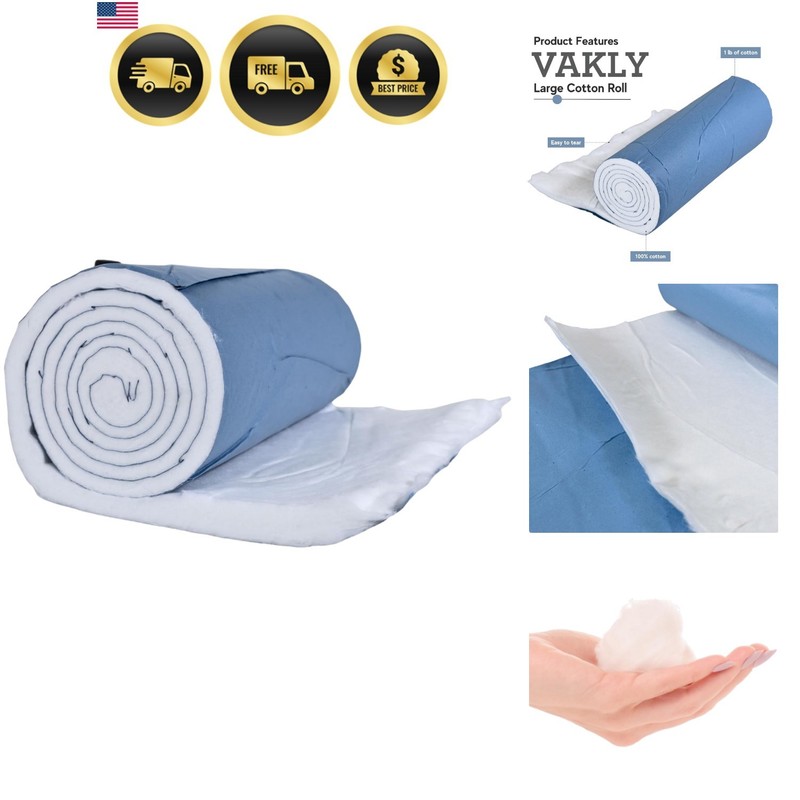 100% Cotton Roll 1 lb – Large Non-Sterile Soft & Absorbent 12″ x 56″ Cotton f…