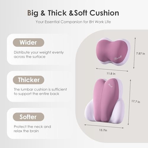 Lumbar Support with Car headrest Back Pillow for Chairs Lumbar+headrest Purple gallery
