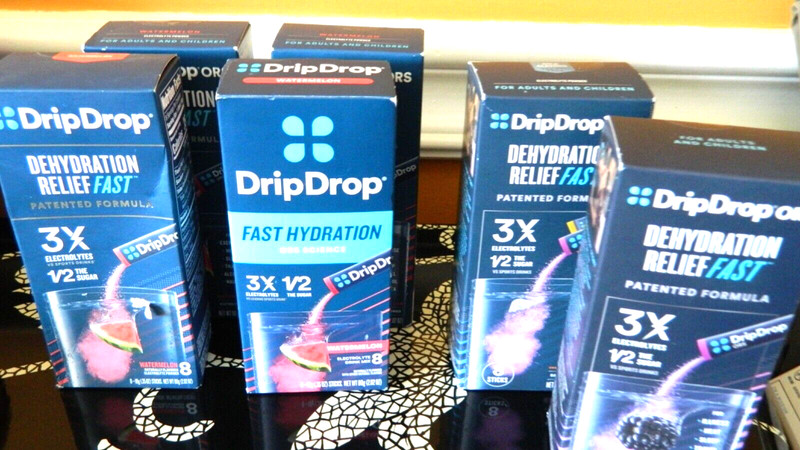 DripDrop Hydration Electrolyte Drink Mix 48 Packets – Watermelon,Berry,Variety
