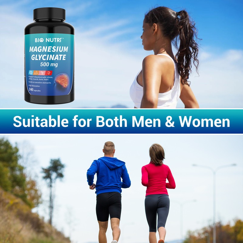 Magnesium Glycinate 500mg 240 Capsules For Sleep Stress Relief Support Bone Lot gallery