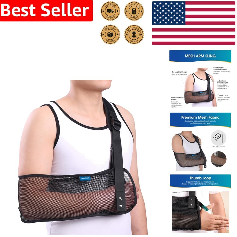 Breathable Mesh Shoulder Immobilizer Sling for Torn Rotator Cuff Arm Brace