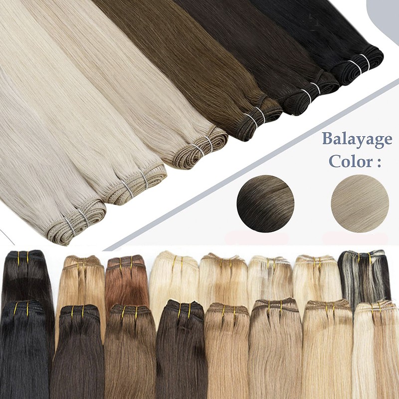 Double Weave Sew in Hair Extensions Weft Brazilian Remy Human Hair Full Head100g