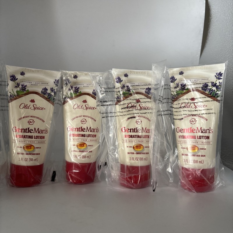 4 PACK Old Spice Gentleman’s Blend Super Hydration Lotion, Lavender & Mint 3.0oz