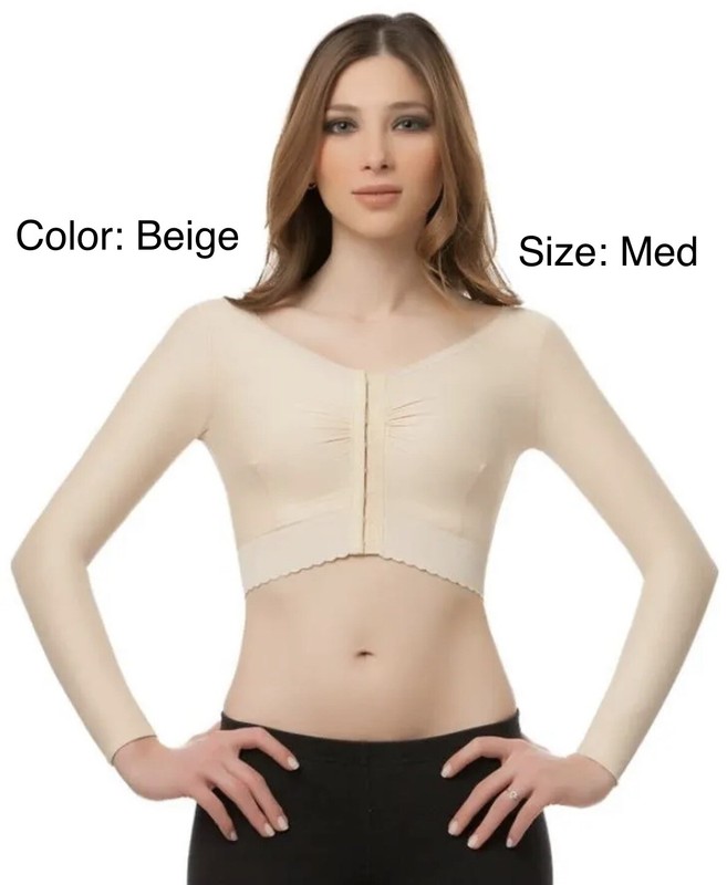 Isavela Comprexxwear Long Sleeve Breast Aug. Post Surgical Bolero Medium Beige