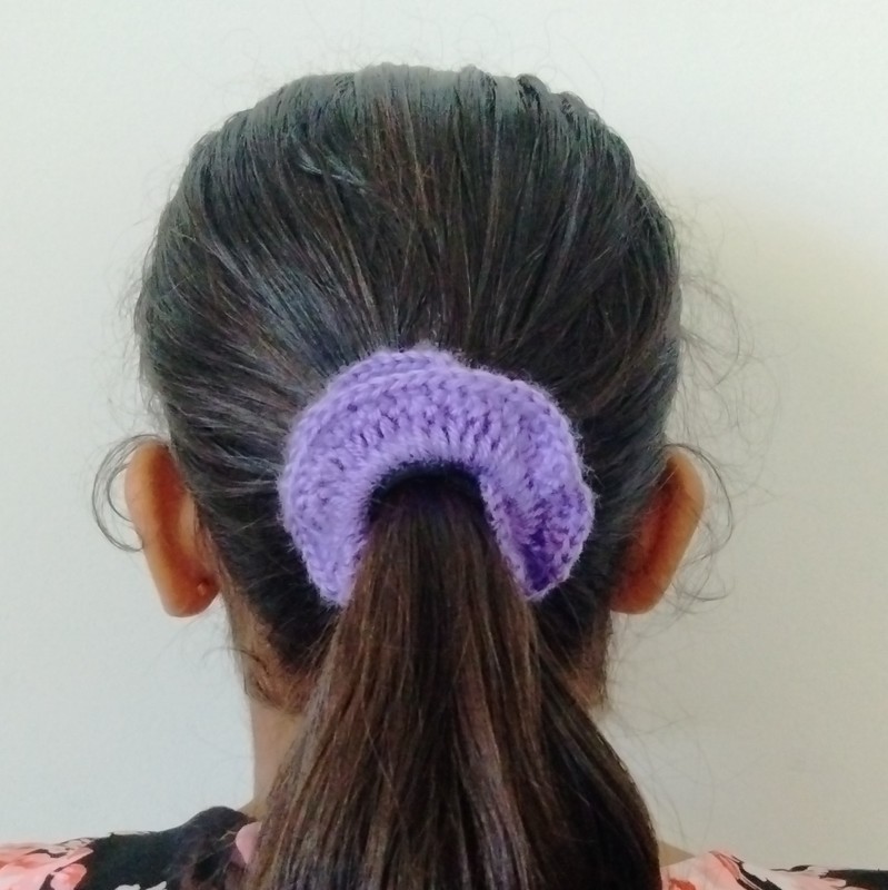 Purple Handmade Crocheted Scrunchie Hair Tie For Women And All Hair Types gallery
