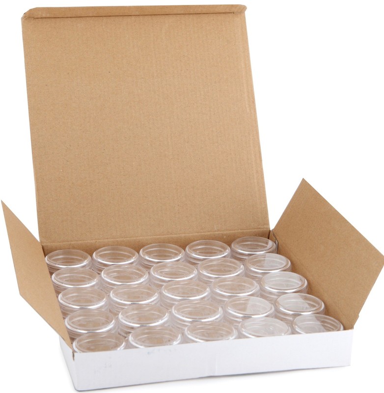 25 Pcs Clear 20 Gram Plastic Pot Jars Cosmetic Containers Lids
