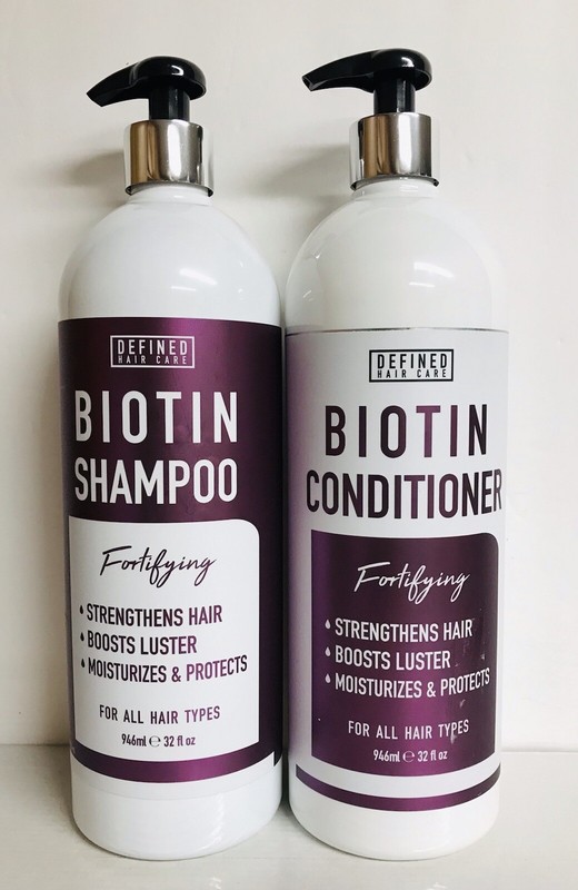 Defined Hair Care ~ Biotin Strengthening Shampoo & Conditioner 32 fl oz Each