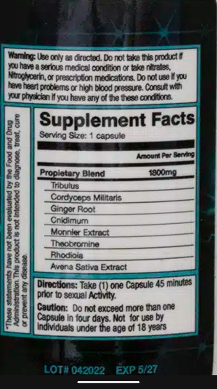 Zeus Plus 1600 Male man Supplement 25 count pills gallery
