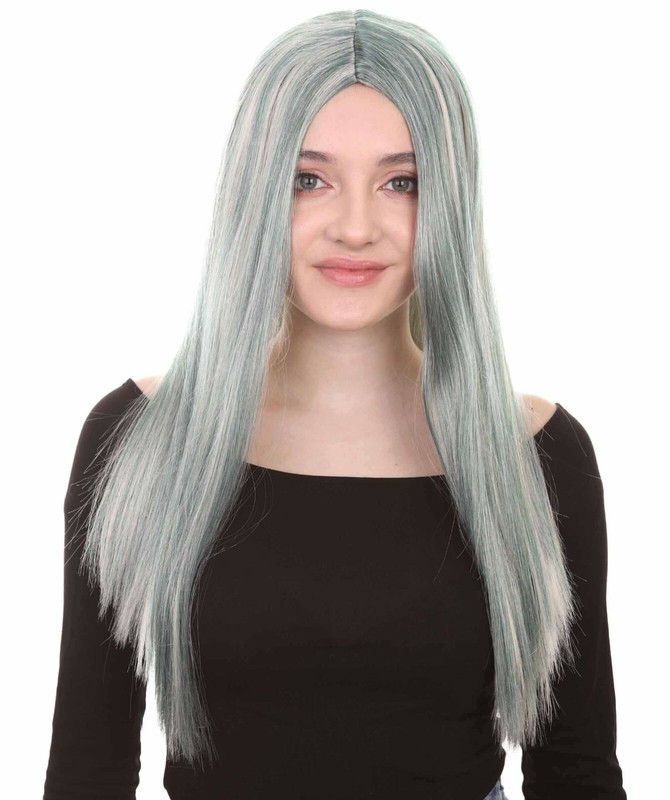 Grey Horror Zombie Wig for Women – Halloween Cosplay Hairpiece with Capless Cap