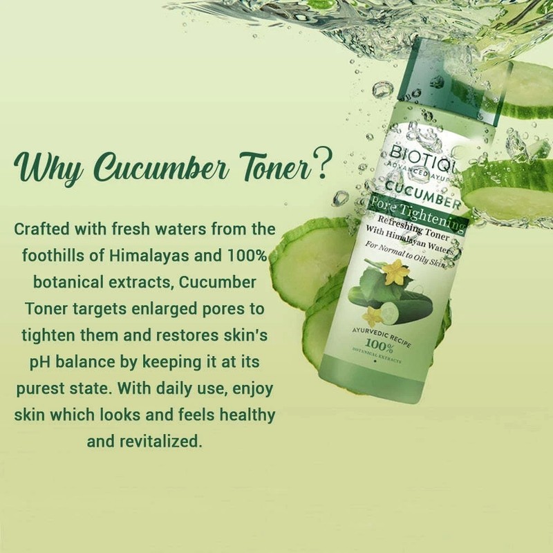 Biotique Cucumber Pore Tightening Refreshing Toner with Himalayan Water 120ml gallery