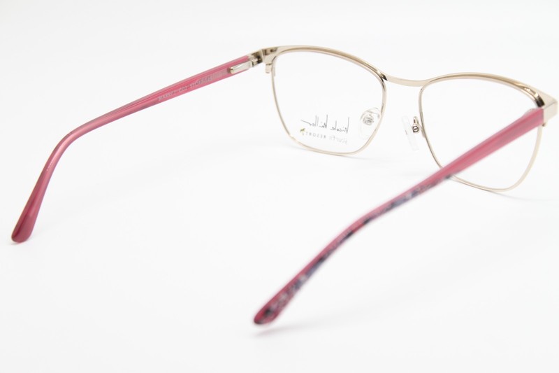 NEW NICOLE MILLER BIARRITZ C02 BURGUNDY GOLD PINK AUTHENTIC EYEGLASSES 57-17 gallery