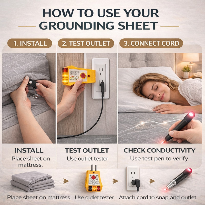 Grounding Sheet Earthing Sleep Mat Queen King Silver Fiber Wellness gallery