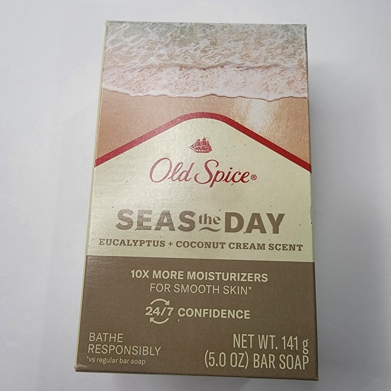 Old Spice Bar Soap Seas The Day Eucalyptus & Coconut Cream 5 Oz Lot Of 4 gallery