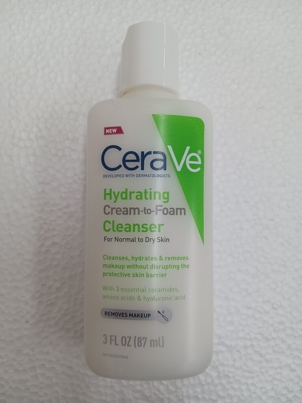 CeraVe Hydrating Cream-to-Foam Cleanser Removes makeup 3oz FREE SHIPPING