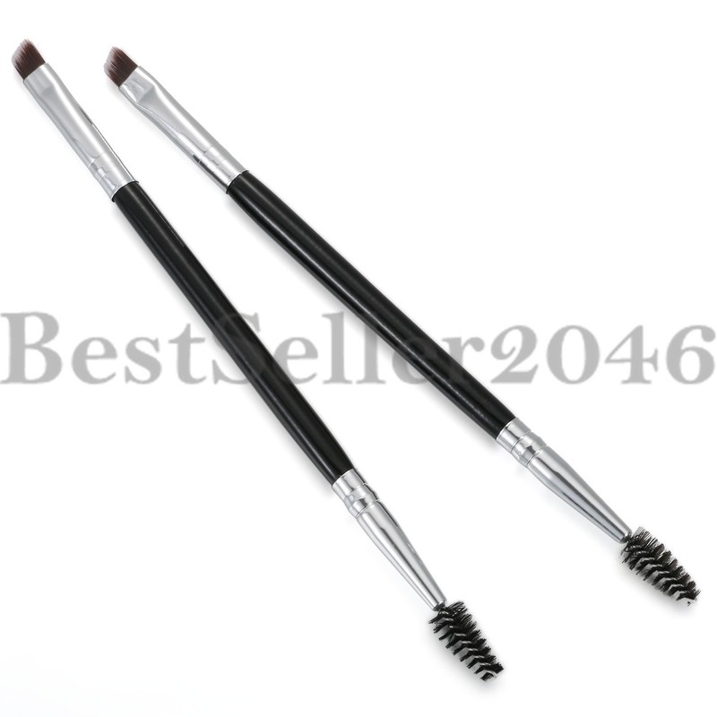 2PCS Eyebrow Angled Eye Brow Brush and Spoolie Brush Wood Handle Makeup Tools gallery