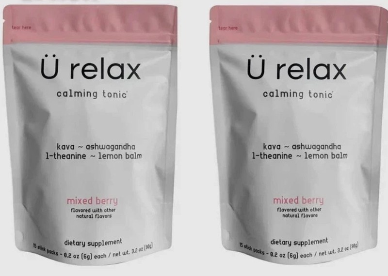 U Relax Calming Tonic- 15 Packets MIXED BERRY Flavor Relax Calming Drink 2 pack