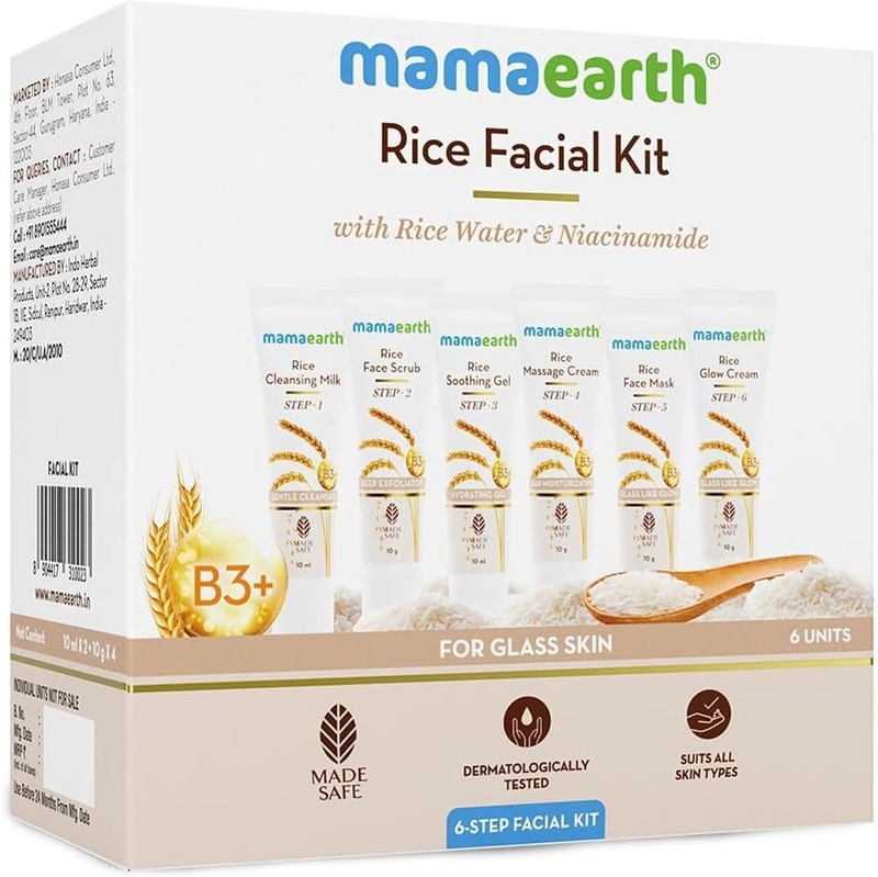 New Mamaearth Rice Facial Kit With Rice Water & Niacinamide 60 g | Free Shipping
