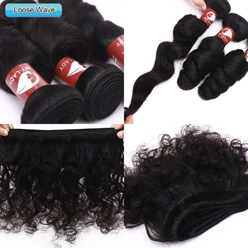 8-30INCH 100% Virgin Human Hair Extensions Straight Wavy Bundles Weave Weft gallery