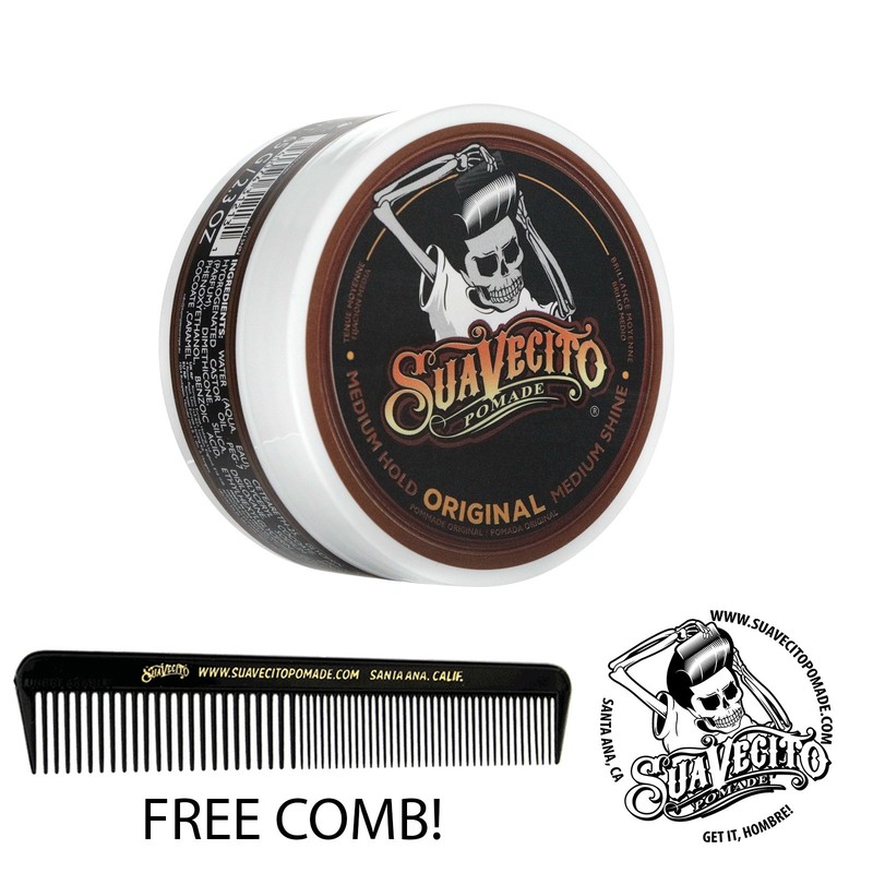 Suavecito Original Hold Pomade 2.3 oz. Can Medium Hold High Shine Flake Free