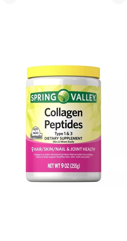Spring Valley Collagen Peptides Powder Type. 1 & 3 , 9.oz Exp:10/2026