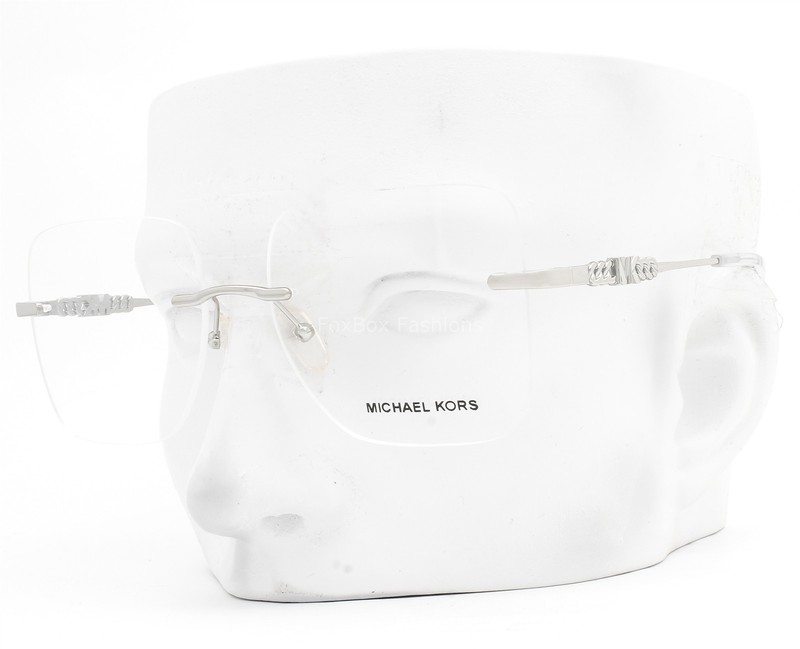 Michael Kors Rimless Giverny Eyeglasses Glasses MK 3078 1893 Silver 54mm w/case