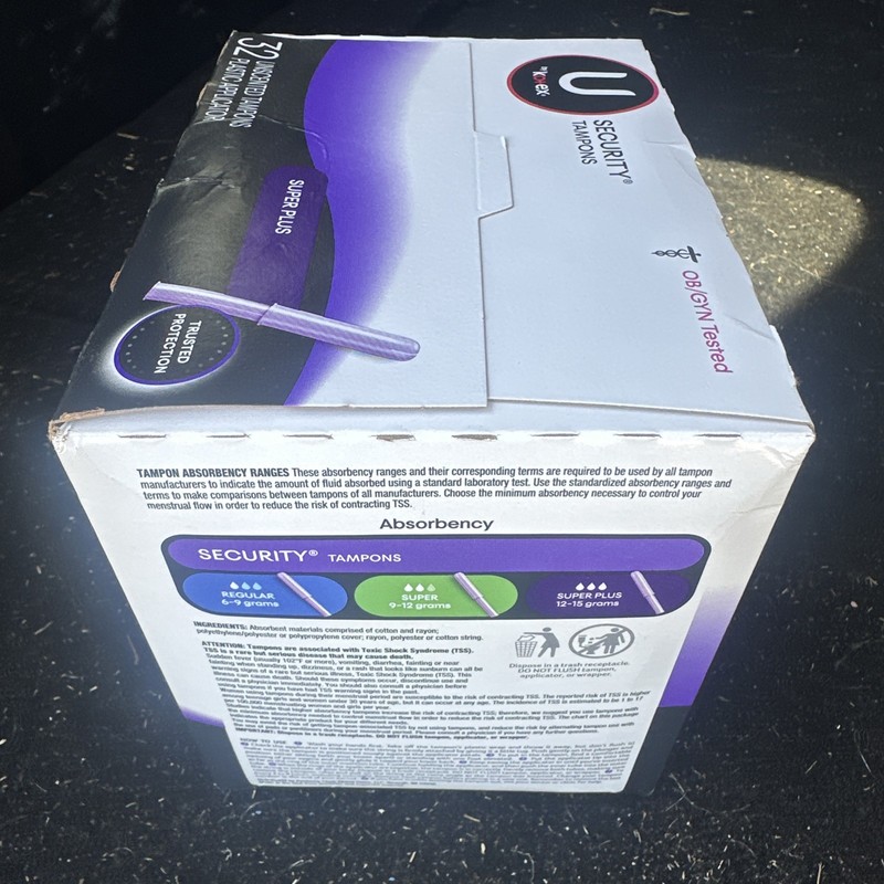U by Kotex Security Tampons SUPER PLUS Unscented ~ 32 Count Plastic Applicator gallery