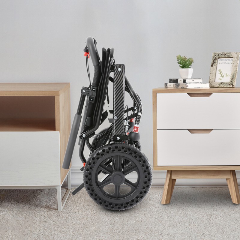 Foldable Transport Wheelchair Traveling Wheelchair Honeycomb Tire Aluminum Alloy gallery