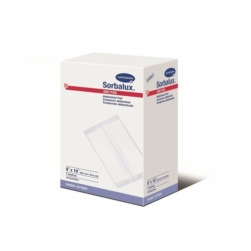 Sorbalux ABD Abdominal Pad NonWoven 8 X 10 Inch Rectangle Sterile – Box of 16
