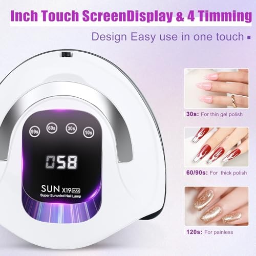 320W UV LED Nail Lamp, Nail Dryer for Gel Polish with 72Pcs Lamp Beads and gallery