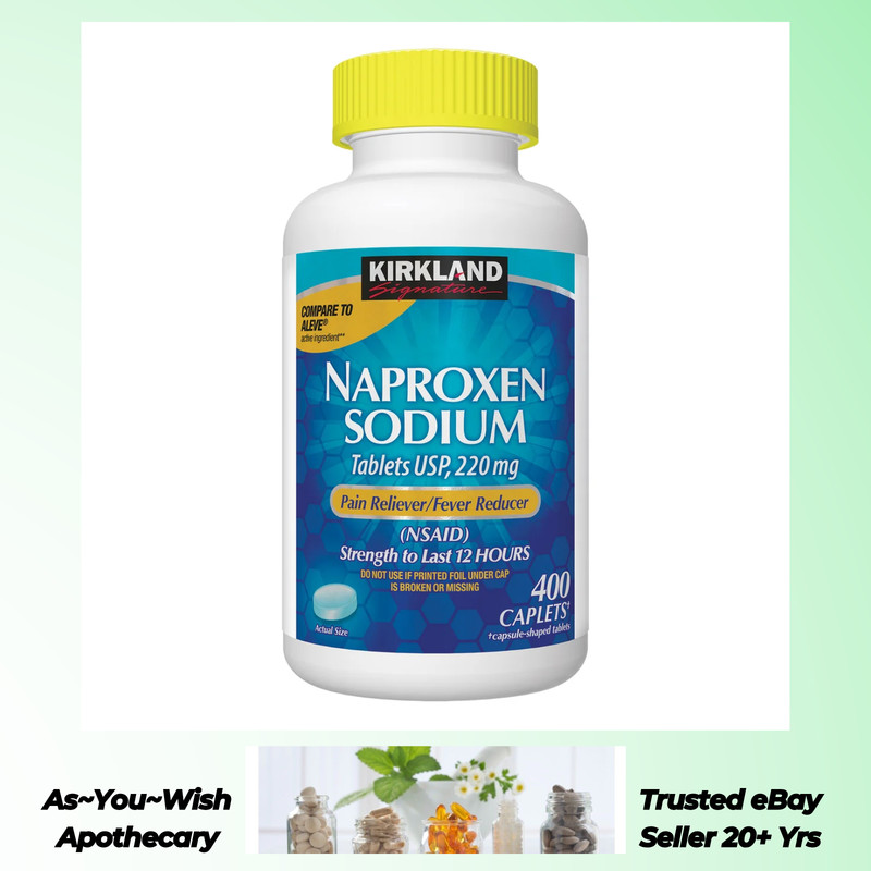 Naproxen Sodium 220mg 400 Caplets – Compare to Aleve – Exp 06/2026