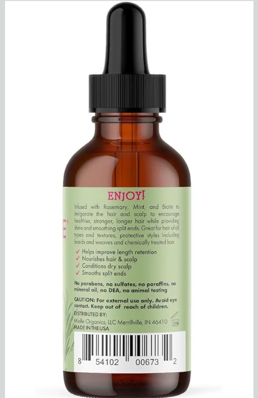 Mielle Rosemary Mint Scalp & Hair Strengthening Oil Biotin 2oz / 2-Pack gallery