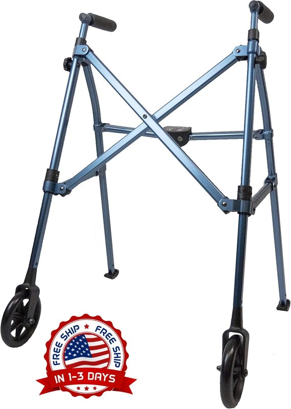 Andador Plegable Ligero Y Compacto Para Adultos Con Ruedas De 6 Pulgadas NEW US