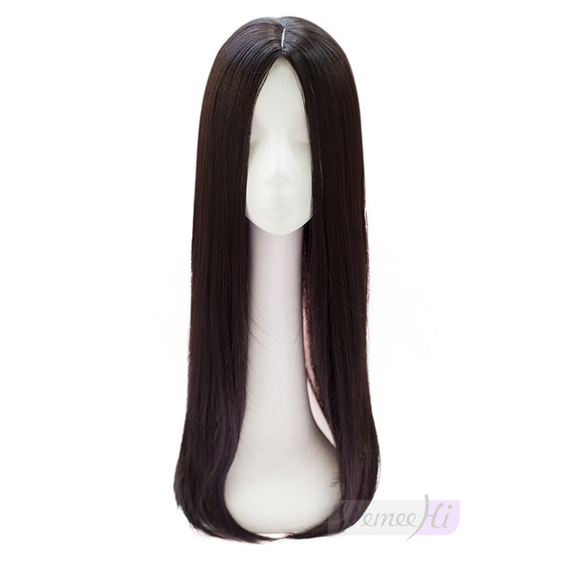 65cm Middle part long straight hairpiece Hair Toupee Synthetic hair topper gallery