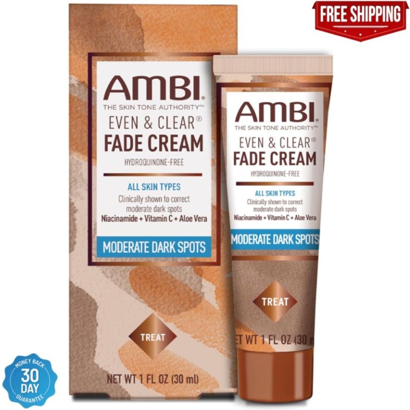 Ambi Even & Clear Fade Cream, Hyperpigmentation Treatment, Niacinamide, 1 Fl Oz